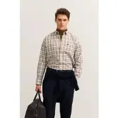 Bugatti Langarmhemd "Modern Fit" kariert mit Brusttasche & Easy-Care