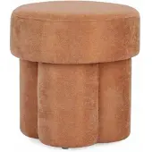 Bizzotto Hocker Glenda aus Stoff, moderner Rundhocker, orange, komfortabel gepolstert,