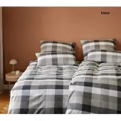 Elegante Soft-Flanell Bettwäsche Hamilton - 155x220 cm + 40x80 cmkiesel