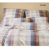 Elegante Soft-Flanell Bettwäsche Glasgow - 155x220 cm + 40x80 cmterra-blau