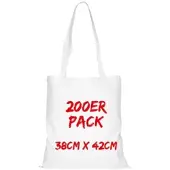 TEXXILLA Baumwolltasche Mehrpack Classic mit zwei langen Henkeln, Weiß, weiß