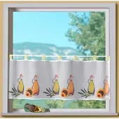 Weckbrodt Scheibengardine "Liah" Schlaufen 1 Stk. tlg. Bistro, Voile, bedruckt, Küche, HxB 45x120cm, Gardine, Store