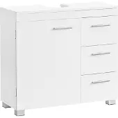 Songmics Waschbeckenunterschrank mit Schubladen wolkenweiss