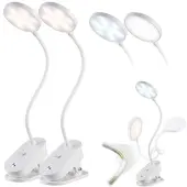 Lunartec 2er-Set Akku-Touch-Leseleuchten mit Klemmhalterung, dimmbar, 238 lm