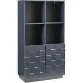 En.casa Highboard Bopibobro mit 2 Türen 118x64x30 cm Dunkelgrau
