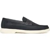 Tommy Hilfiger Herren Driver Schuhe Nubuck Loafer aus Leder, Blau (Desert Sky),
