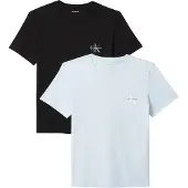 Calvin Klein Jeans Damen Monologo Zweierpack T Shirts Plein Air/Schwarz