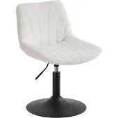 Vasagle Barhocker, Barstuhl mit Rückenlehne und drehbarer Sitzfläche cremeweiß LJB160WD01