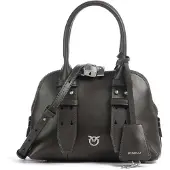 Pinko Handtasche Umhängetasche Bowling Bag Zip Mini Vitello Verde Fango dunkelgrün