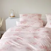 Elegante Interlock Jersey Bettwäsche Meadow 155x200 cm + 80x80 cm | koralle - rot
