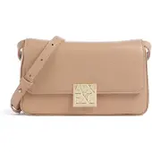 Armani Exchange für Damen. XW002171AF19895U6149 Texturierte Umhängetasche mit Klappensverschluss und beigem Logo (OSFA), Lässig, Polyest