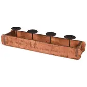 Gravidus Kerzenhalter Ziegelform für 4 Blockkerzen aus recyceltem Holz