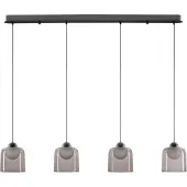 Nova Luce LED Pendelleuchte Dione 20W warmweiss 3000K Rauchgrau Schwarz Aluminium Stahl 100x14cm 9695272