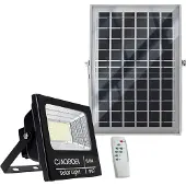Avizar , LED-Solarstrahler 150W IP67 mit externem Panel und Fernbedienung, Schwarz transparent