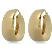 Manfield Breite goldfarbene Ohrringe | Größe Onesize