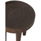 MUST Living Beistelltisch Tray aus Suarholz, massives Design, rund, Braun, geölte Oberfläche,