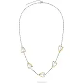 Liebeskind berlin Kette mit Anhänger "Metal Heart, Herz", edelstahlfarben, gelbgoldfarben, Halsketten, Edelstahl, L: 50 B: 1mm, Kette mit Anhänger, B:1mm