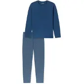 Schiesser Pyjama Herren Baumwolle blau, 98 680805-0008-00980