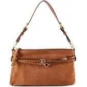 Pinko Umhängetasche Schultertasche Belt Bag Classic Suede Brown - Lion - Antique Gold braun