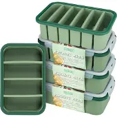 Bourgini Frosti Bits Duplo Dinner Gefrierdosen-Set – 5 Silikon-Meal-Prep-Behälter – auslaufsicher – BPA-frei