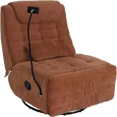 Mendler Relaxsessel MCW-P92, TV-Sessel Fernsehsessel, drehbar Kippfunktion Handyhalterung, Stoff Chenille (260g/m²) terrakotta