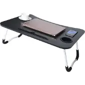Herzberg HG-04173: Klappbarer Lap Desk mit Tassen- und Tablet-Halter