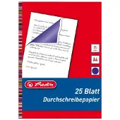 Herlitz Durchschreibpapier, DIN A4, Inhalt: 25 Blatt blau schreibend