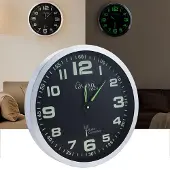 Casativo Moderne Funk Wanduhr, 30 cm, Aluminium, Quarz-Uhrwerk, leise, nachleuchtend, silber-schwarz -Präzise Zeit, stilvolle Wanduhr für Büro & Heim