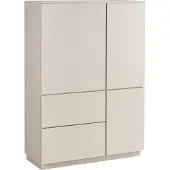 Die Möbelfundgrube Highboard 3 Türen 2 Schubladen Beige-Kaschmir 103 cm - VINCE