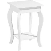 Beliani Couchtisch Weiß 38 x 38 cm Geschwungene Beine Matt Multifunktional Quadratisch Klassisch