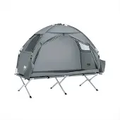 SoBuy OGS32-II-HG 1 Personen 4in1 Zelt auf Stelzen mit Rolltasche Wasserdichtes Campingbett ohne Matratze Angelzelt 193x188x145cm bis 180 kg