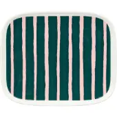 Marimekko - Oiva Piccolo Teller, white/pink/dark green, 15 x 12 cm
