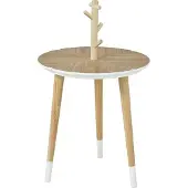 SoBuy Design Beistelltisch mit Tassenhalter, Dreibeiner, Couchtisch, Kaffeetisch, 40cm, FBT38-WN