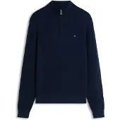Tommy Hilfiger Strickpullover "SEASONAL STRUCTURE ZIP MOCK" Regular fit mit Troyerkragen