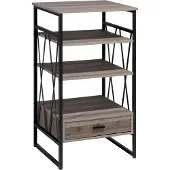 Beliani Regal Holzoptik taupe 1 Schublade KEENE
