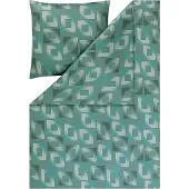 Estella Mako Interlock Jersey Bettwäsche Heiko lagune 135x200 cm + 80x80 cm