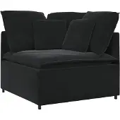 vidaXL Modulares Sofa Eckmodul mit Kissen Schwarz 100 cm