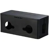 Callstel Kabel- & Steckdosen-Box mit Kabelschlitzen, Deckel, Belüftung, schwarz