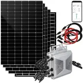 DAH Solar 1,7-kW-Zaunkraftwerk mit 4 Solarmodulen, 2 WLAN-Wechselrichtern & App