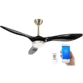 Sichler Haushaltsgeräte 2in1-WLAN-Deckenventilator & LED-Lampe, Sprachsteuerung, Timer,1000 lm