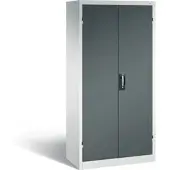C+P Akkuladeschrank Comfort mit Vollblechtüren, H 1950 x B 930 x T 500 mm, Lichtgrau/Anthrazit