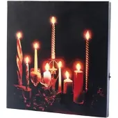 INFACTORY LED-Leinwandbild "Advent" mit Kerzenflackern, Fernbedienung