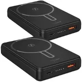 Revolt 2er-Set Wireless-Powerbank, 10.000 mAh, 22,5W PD, MagSafe-kompatibel