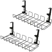 Callstel 2er-Set Kabelkorb, Steckdosenhalter & Organizer, schwarz