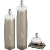 Speeron 2er-Set Faltbare Trinkflaschen, gerader Boden, 300 + 500 ml, anthrazit