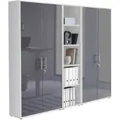 BMG Möbel Aktenschrank Office Edition Sw Set 10 Weiß/Anthrazit