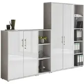 Mid.You Aktenschrank Office Edition Sw Set 4 Grau/Weiß