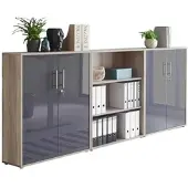 Mid.You Aktenschrank Office Edition Sw Set 9 Eiche/Anthrazit