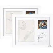 Your Design 2er-Set Gipsabdruck-Set, Baby-Hand & Fußabdruck, Holzrahmen, 28 x 23cm