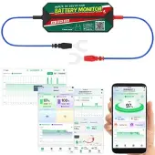 Lescars Kfz-Batterie-Wächter, Standort-Suche, Bluetooth, App, 6/12/24 V, IPX7